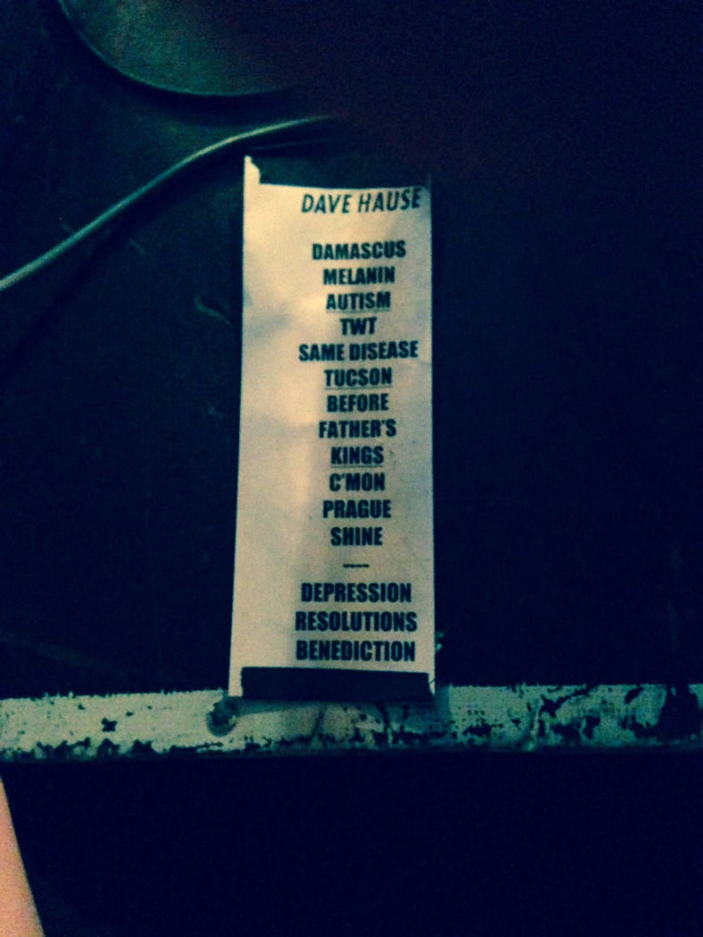 2014-06-13_Setlist Dave Hause