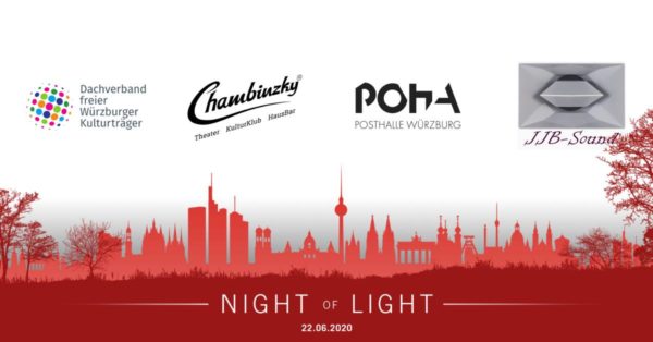 Würzburger Posthalle und Theater Chambinzky bei der „Night of Light“