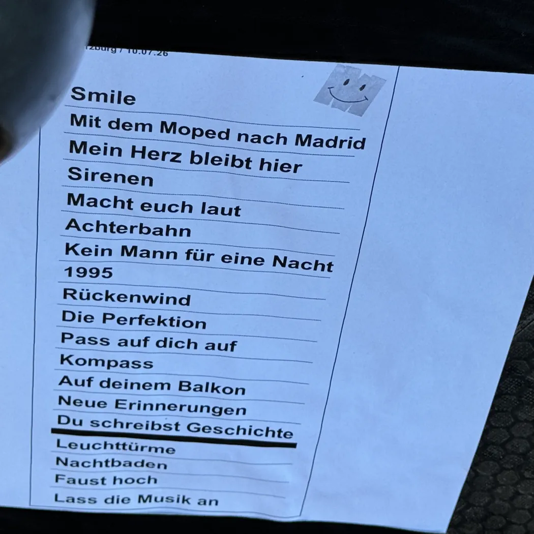 Setlist Madsen Gut Woellried 2026